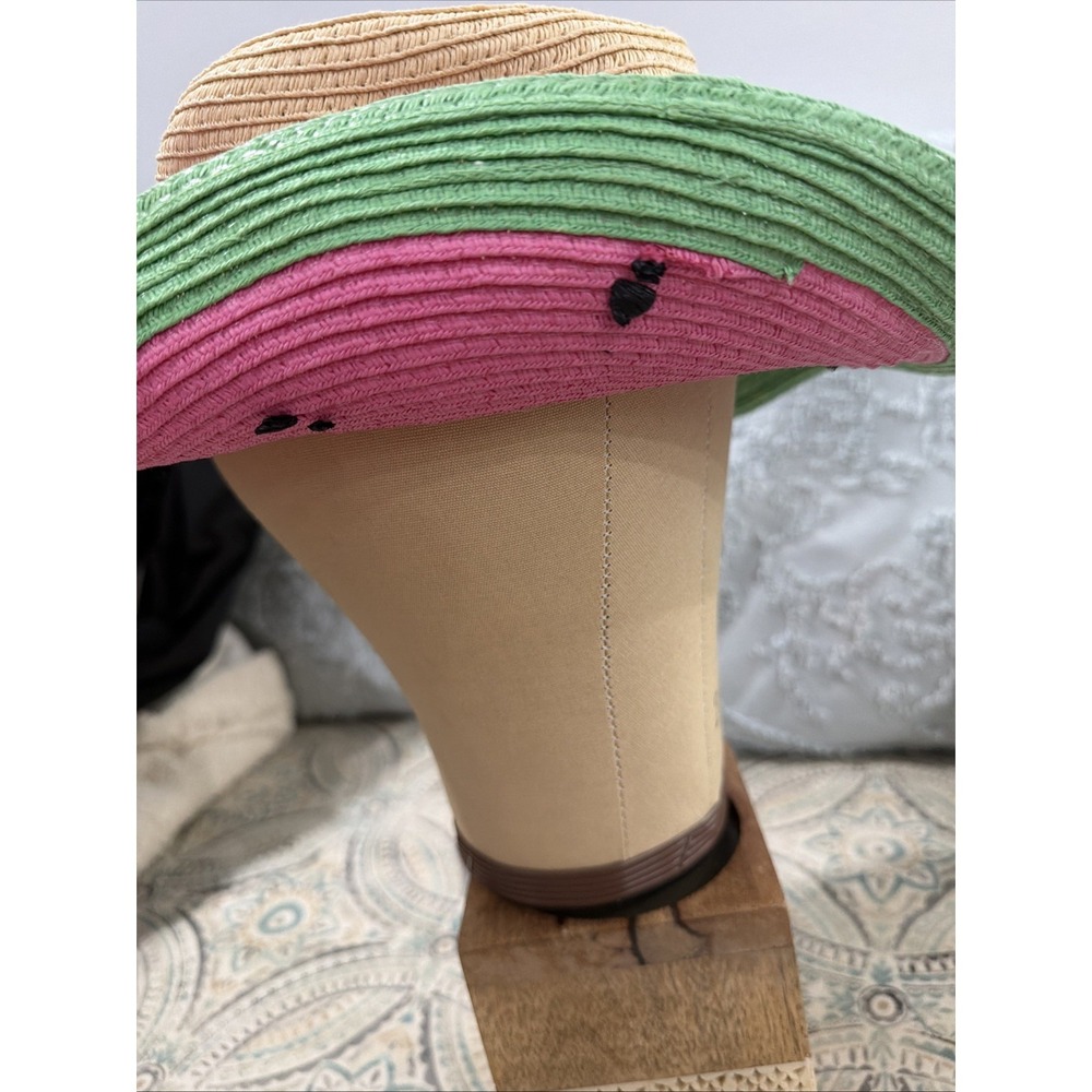 Watermelon Sun Hat Small Girl Child Straw Headband - Picture 4 of 13